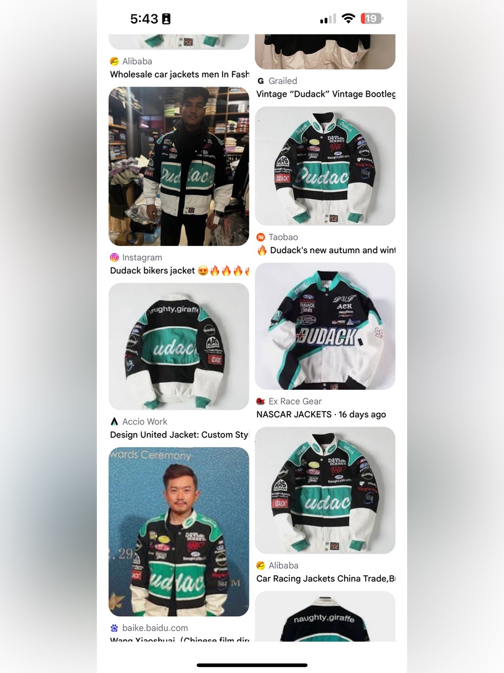 Dudack Embroidered NASCAR Racing Jacket - Picture 4 of 6